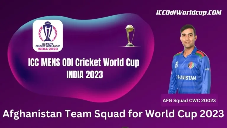 Afghanistan Squad for World Cup 2023