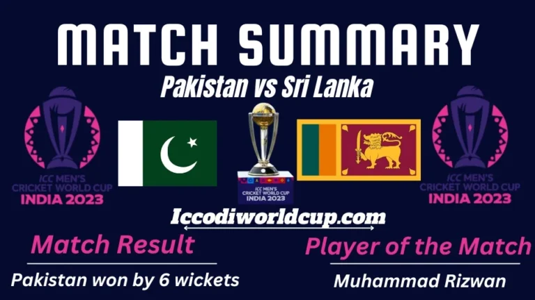 ICC Cricket World Cup 2023: Pakistan vs Sri Lanka 8th Match Summary and Highlights