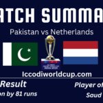Match Summary: Pakistan vs Netherlands, 2nd Match, ICC Cricket World Cup 2023