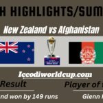New Zealand vs Afghanistan Highlights World Cup 2023 Match Summary