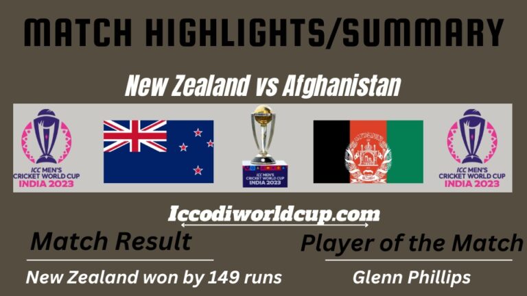 New Zealand vs Afghanistan Highlights World Cup 2023 Match Summary