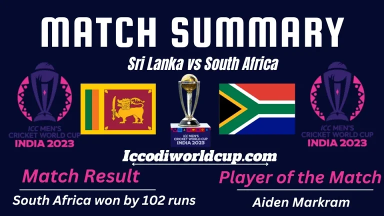 SL vs SA Match Summary: South Africa vs Sri Lanka, 4th Match, ICC Cricket World Cup 2023