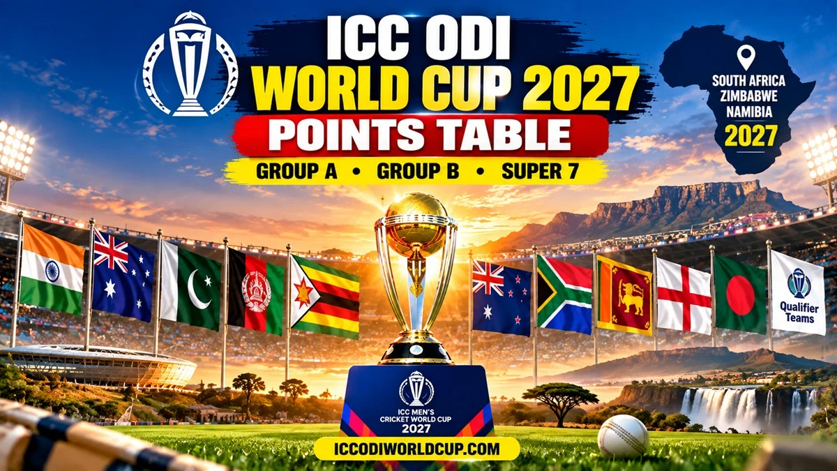 ICC ODI World Cup 2027 Points Table